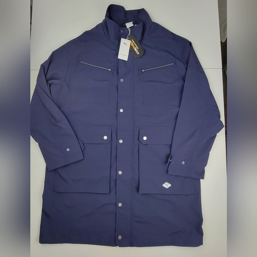 Puma Woven Full Zip Coat X Nanamica Mens Sz Small Blue Casual Athletic 539851 06